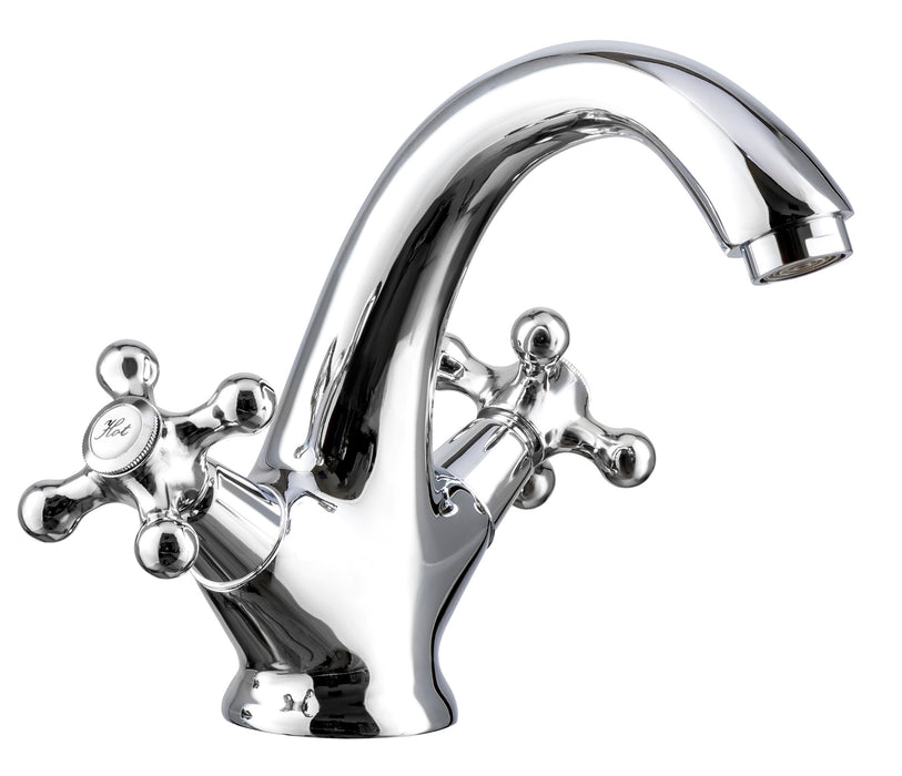 Victorian Style Chrome Basin Mixer Tap